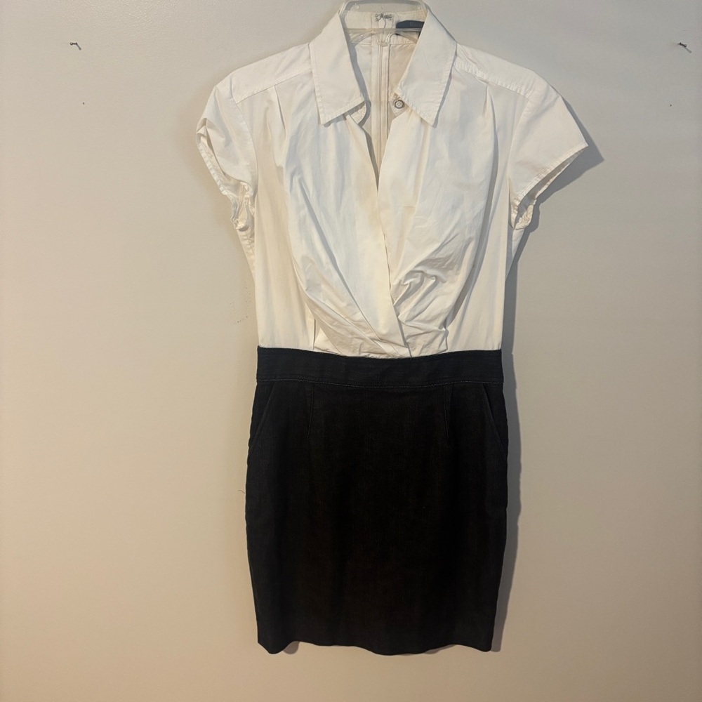 RACHEL Rachel Roy Short Sleeve Elegant White and Denim Stress